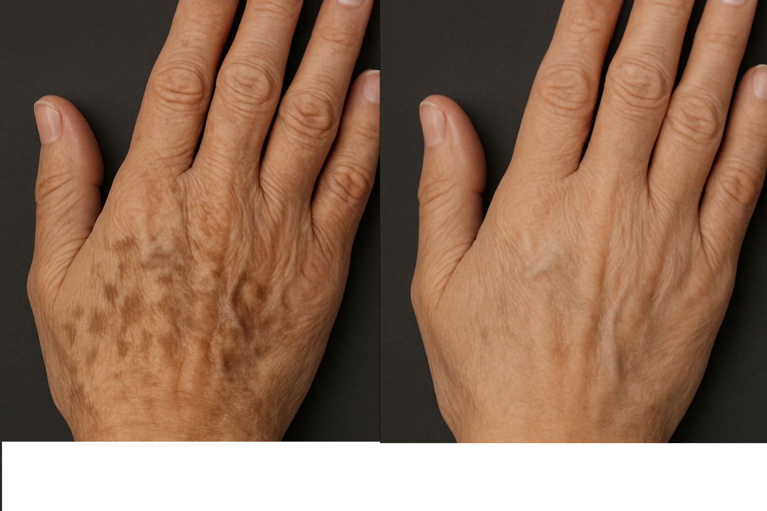 Melasma on hands before and after